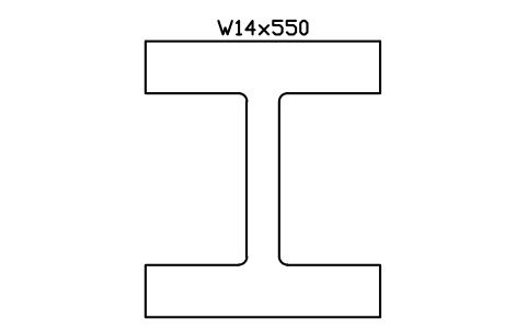 W14x550 sembolünün önizlemesi, blok AISC_W14X550