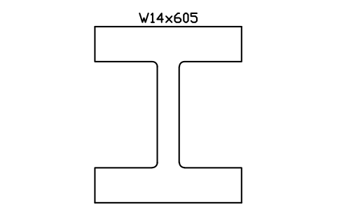 W14x605 sembolünün önizlemesi, blok AISC_W14X605