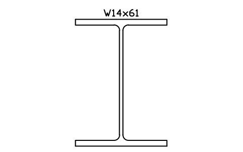 W14x61 sembolünün önizlemesi, blok AISC_W14X61