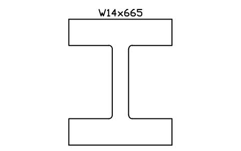 W14x665 sembolünün önizlemesi, blok AISC_W14X665