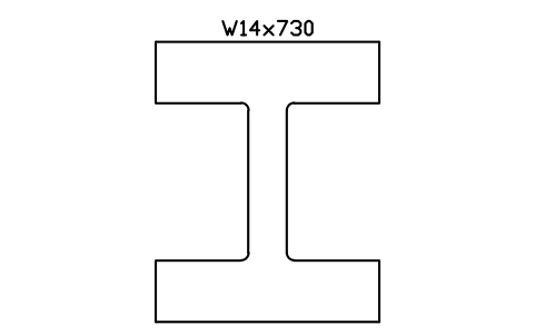 W14x730 sembolünün önizlemesi, blok AISC_W14X730