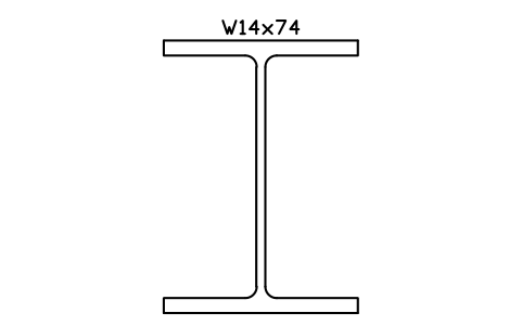 W14x74 sembolünün önizlemesi, blok AISC_W14X74