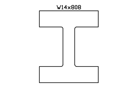 W14x808 sembolünün önizlemesi, blok AISC_W14X808