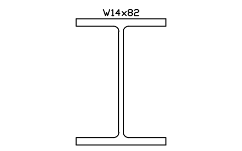 W14x82 sembolünün önizlemesi, blok AISC_W14X82