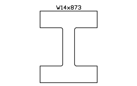 W14x873 sembolünün önizlemesi, blok AISC_W14X873