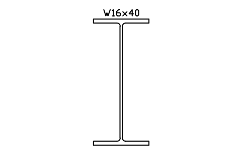 W16x40 sembolünün önizlemesi, blok AISC_W16X40