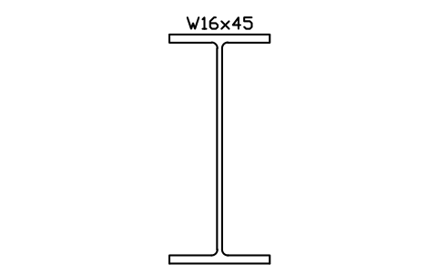 W16x45 sembolünün önizlemesi, blok AISC_W16X45