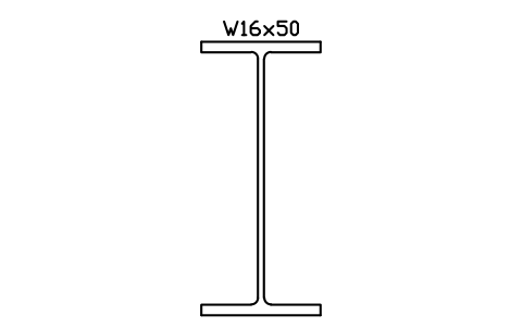 W16x50 sembolünün önizlemesi, blok AISC_W16X50