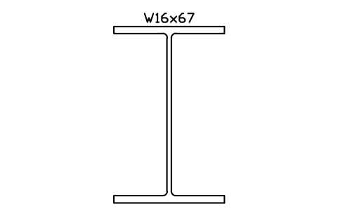 W16x67 sembolünün önizlemesi, blok AISC_W16X67