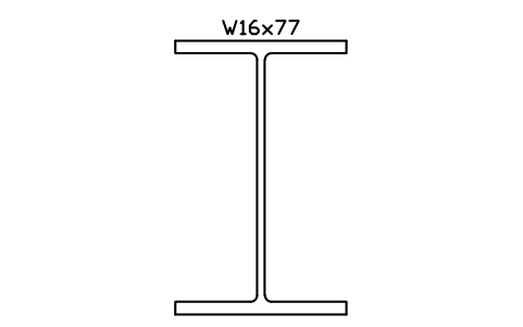 W16x77 sembolünün önizlemesi, blok AISC_W16X77