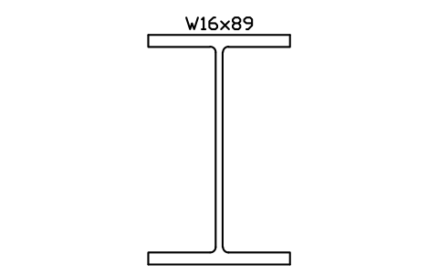 W16x89 sembolünün önizlemesi, blok AISC_W16X89