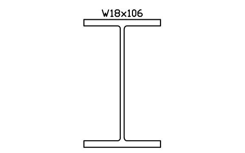 W18x106 sembolünün önizlemesi, blok AISC_W18X106
