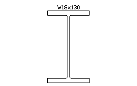 W18x130 sembolünün önizlemesi, blok AISC_W18X130