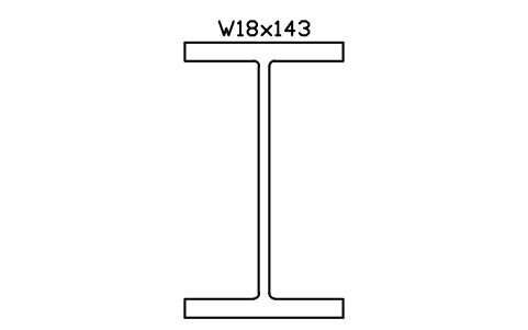 W18x143 sembolünün önizlemesi, blok AISC_W18X143