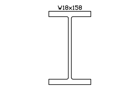 W18x158 sembolünün önizlemesi, blok AISC_W18X158