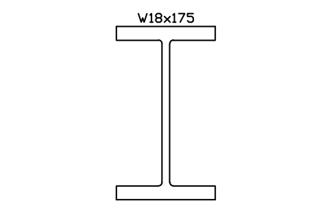 W18x175 sembolünün önizlemesi, blok AISC_W18X175