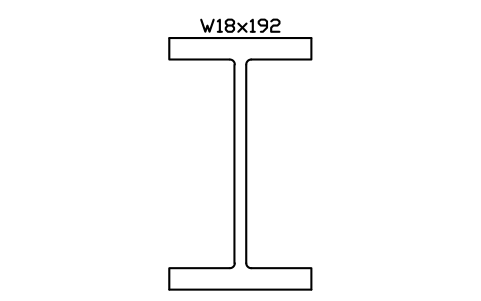W18x192 sembolünün önizlemesi, blok AISC_W18X192