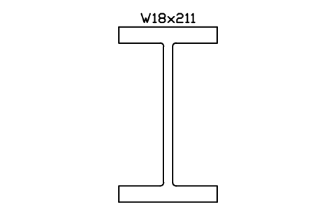 W18x211 sembolünün önizlemesi, blok AISC_W18X211