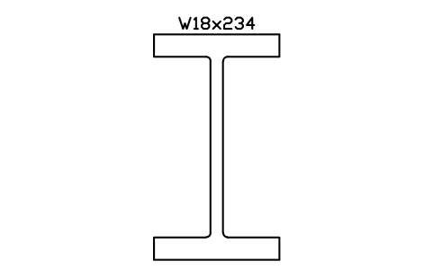 W18x234 sembolünün önizlemesi, blok AISC_W18X234