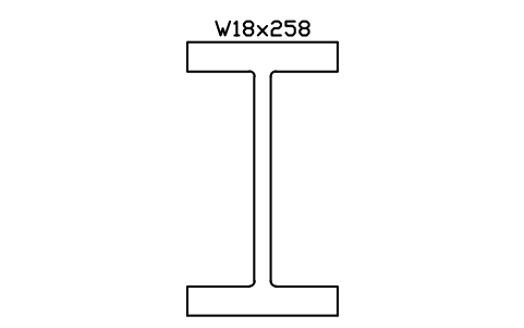 W18x258 sembolünün önizlemesi, blok AISC_W18X258