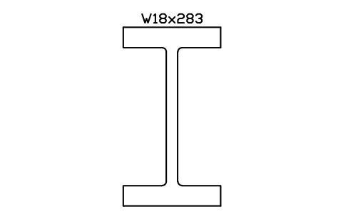 W18x283 sembolünün önizlemesi, blok AISC_W18X283