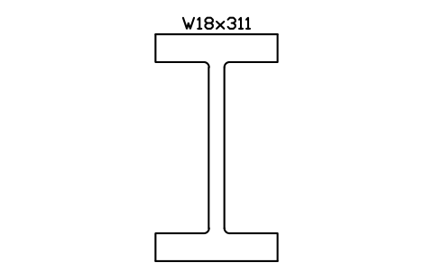 W18x311 sembolünün önizlemesi, blok AISC_W18X311