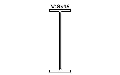 W18x46 sembolünün önizlemesi, blok AISC_W18X46
