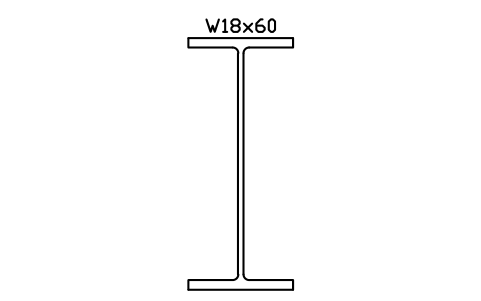 W18x60 sembolünün önizlemesi, blok AISC_W18X60