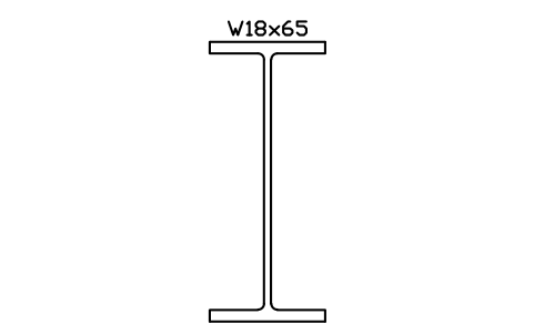 W18x65 sembolünün önizlemesi, blok AISC_W18X65
