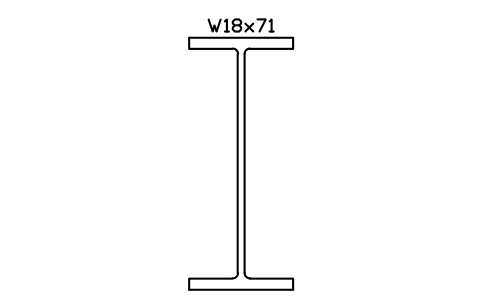 W18x71 sembolünün önizlemesi, blok AISC_W18X71