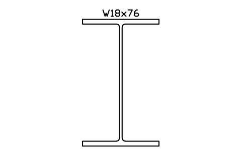 W18x76 sembolünün önizlemesi, blok AISC_W18X76