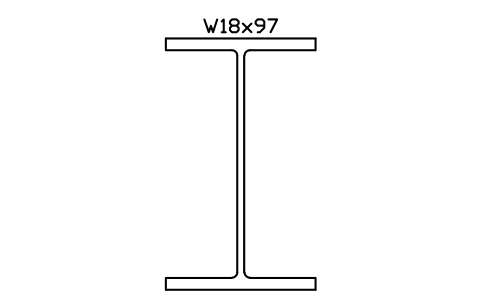 W18x97 sembolünün önizlemesi, blok AISC_W18X97