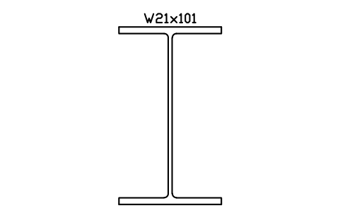 W21x101 sembolünün önizlemesi, blok AISC_W21X101