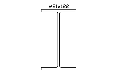 W21x122 sembolünün önizlemesi, blok AISC_W21X122