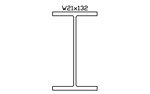 W21x132 sembolünün önizlemesi, blok AISC_W21X132
