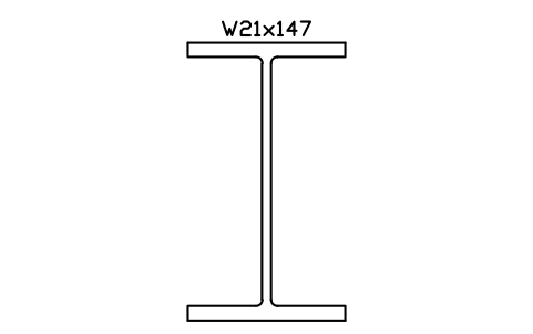 W21x147 sembolünün önizlemesi, blok AISC_W21X147