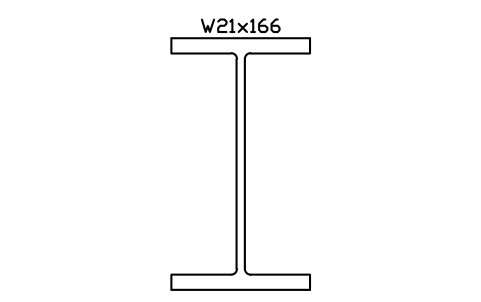 W21x166 sembolünün önizlemesi, blok AISC_W21X166