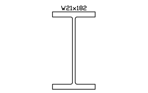 W21x182 sembolünün önizlemesi, blok AISC_W21X182