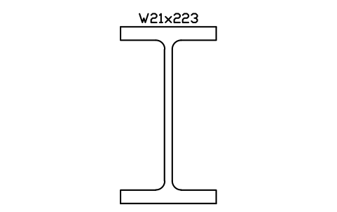 W21x223 sembolünün önizlemesi, blok AISC_W21X223