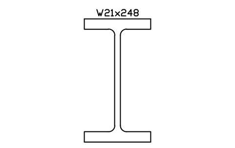 W21x248 sembolünün önizlemesi, blok AISC_W21X248