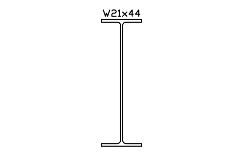 W21x44 sembolünün önizlemesi, blok AISC_W21X44