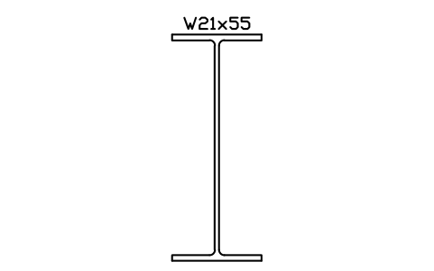 W21x55 sembolünün önizlemesi, blok AISC_W21X55