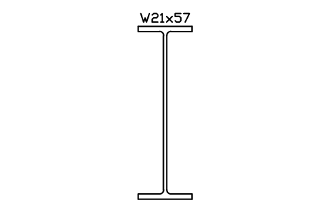 W21x57 sembolünün önizlemesi, blok AISC_W21X57