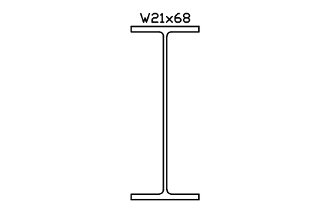 W21x68 sembolünün önizlemesi, blok AISC_W21X68