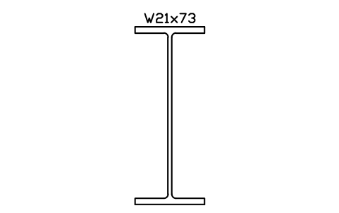 W21x73 sembolünün önizlemesi, blok AISC_W21X73