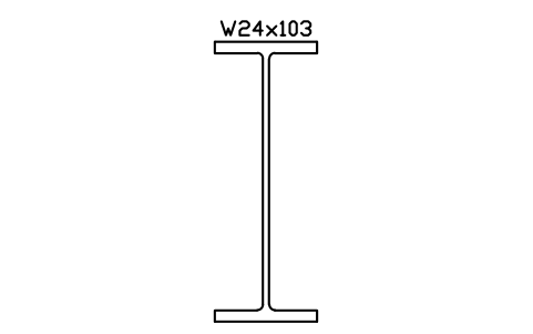 W24x103 sembolünün önizlemesi, blok AISC_W24X103