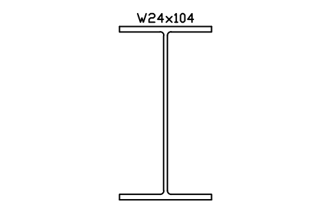 W24x104 sembolünün önizlemesi, blok AISC_W24X104
