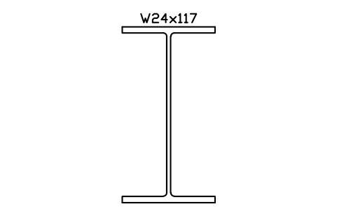 W24x117 sembolünün önizlemesi, blok AISC_W24X117