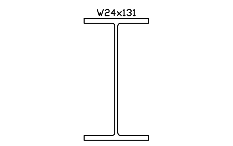 W24x131 sembolünün önizlemesi, blok AISC_W24X131