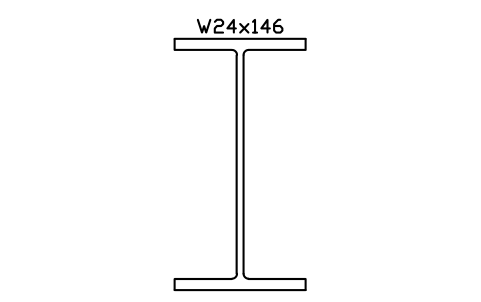W24x146 sembolünün önizlemesi, blok AISC_W24X146